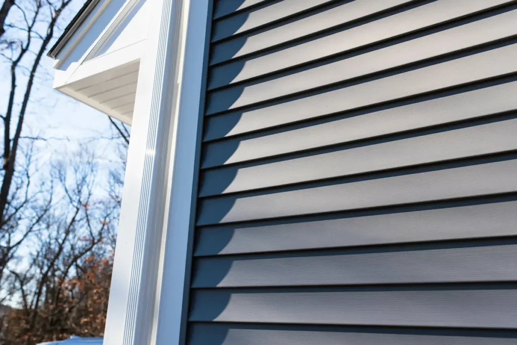 dark blue vinyl siding